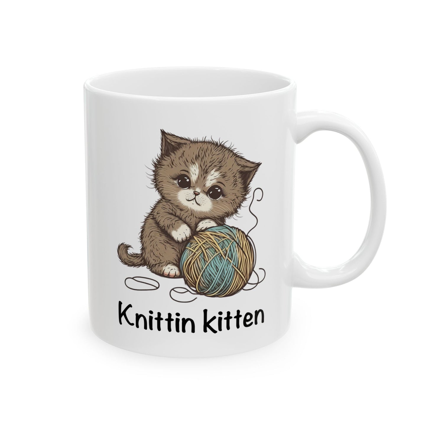 Knittin Kitten Ceramic Mug