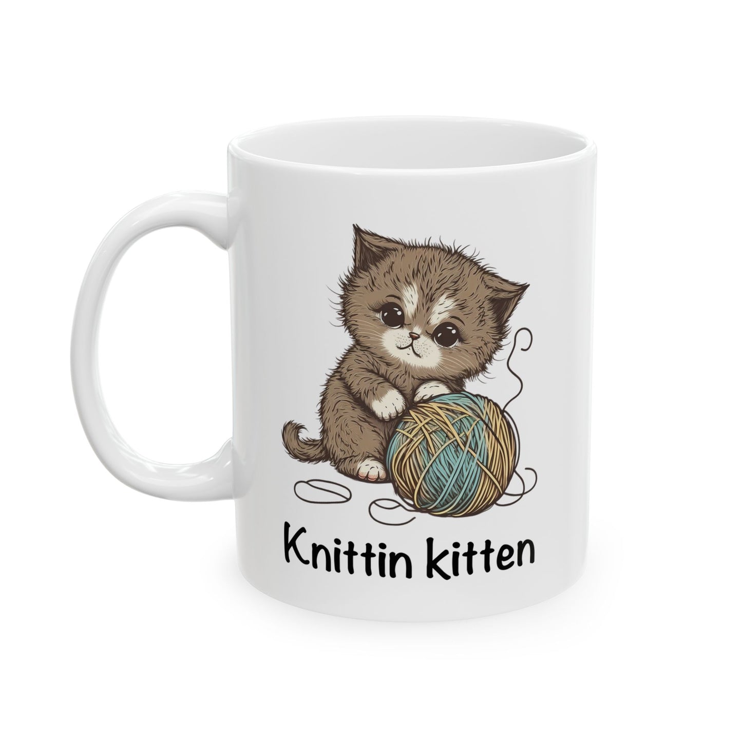 Knittin Kitten Ceramic Mug