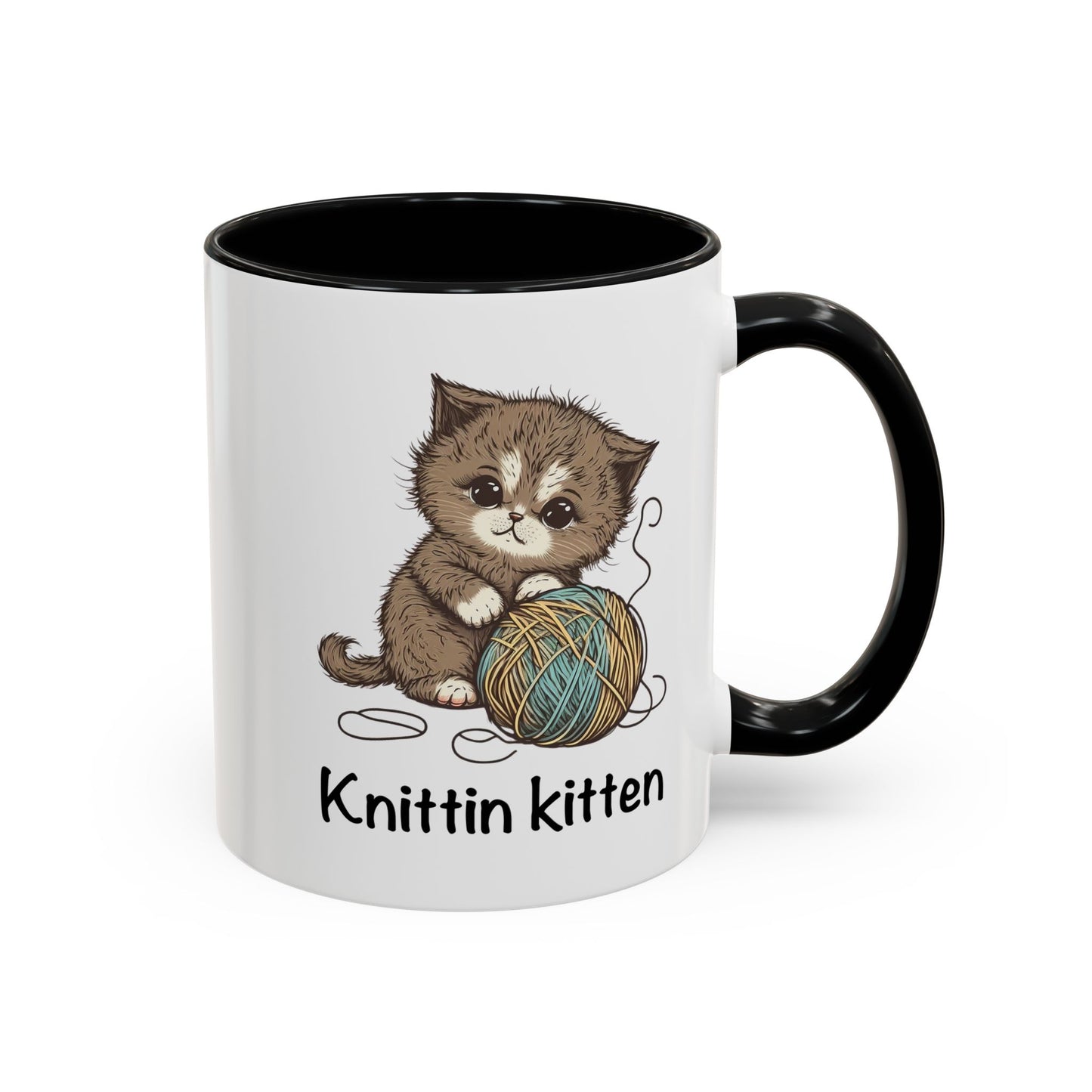 Knittin Kitten Accent Coffee Mug