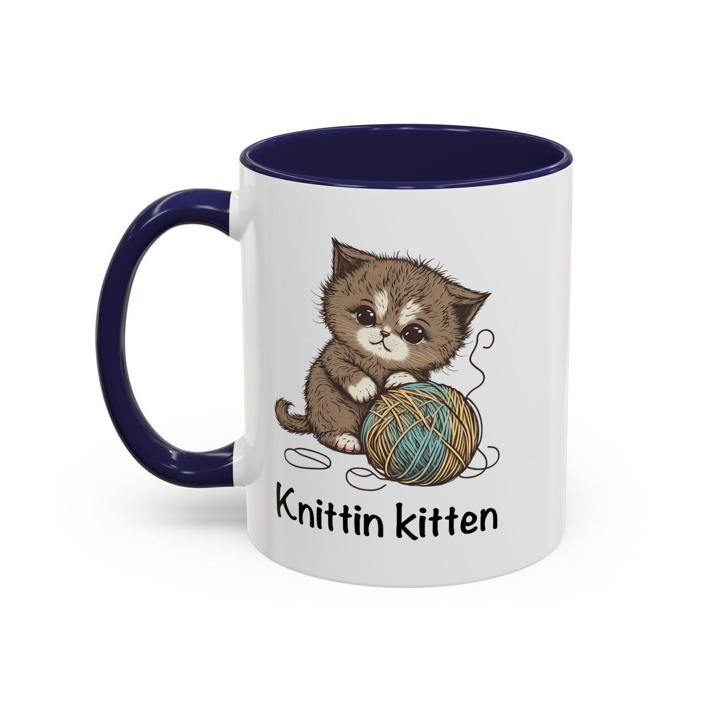 Knittin Kitten Accent Coffee Mug