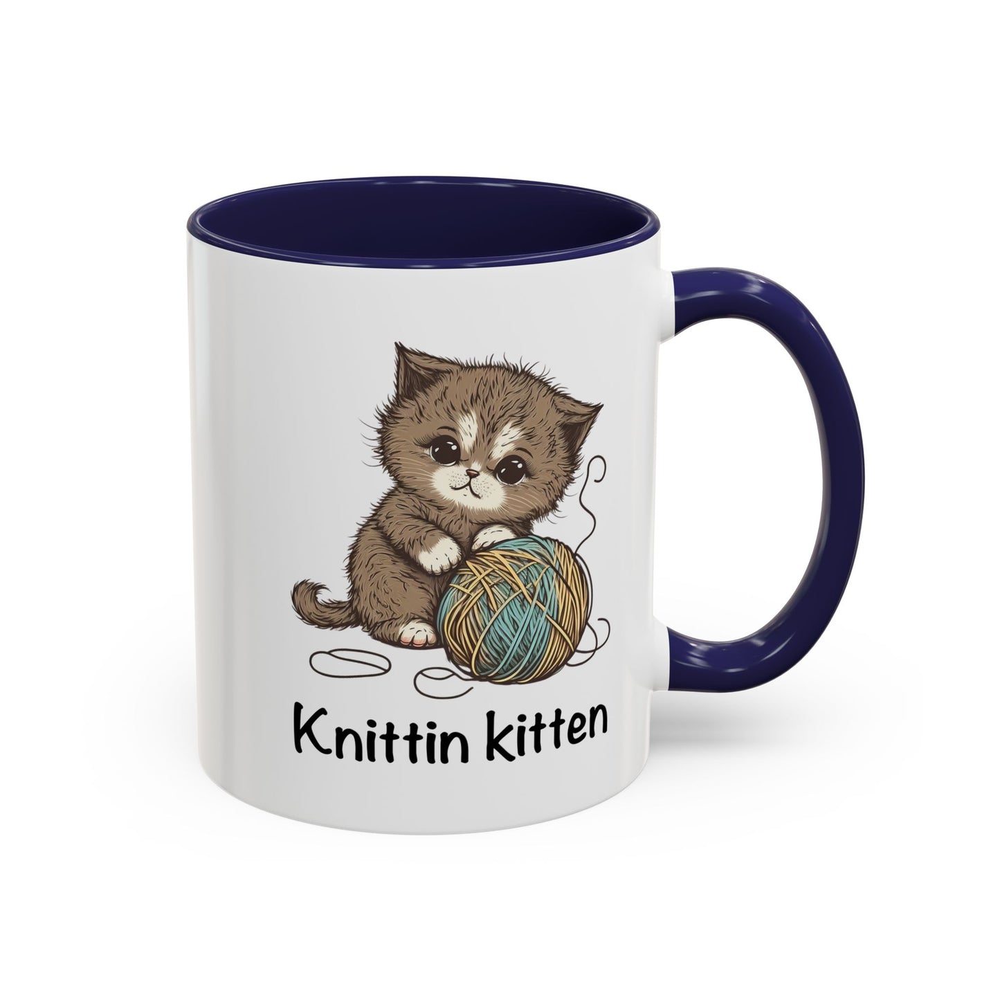 Knittin Kitten Accent Coffee Mug