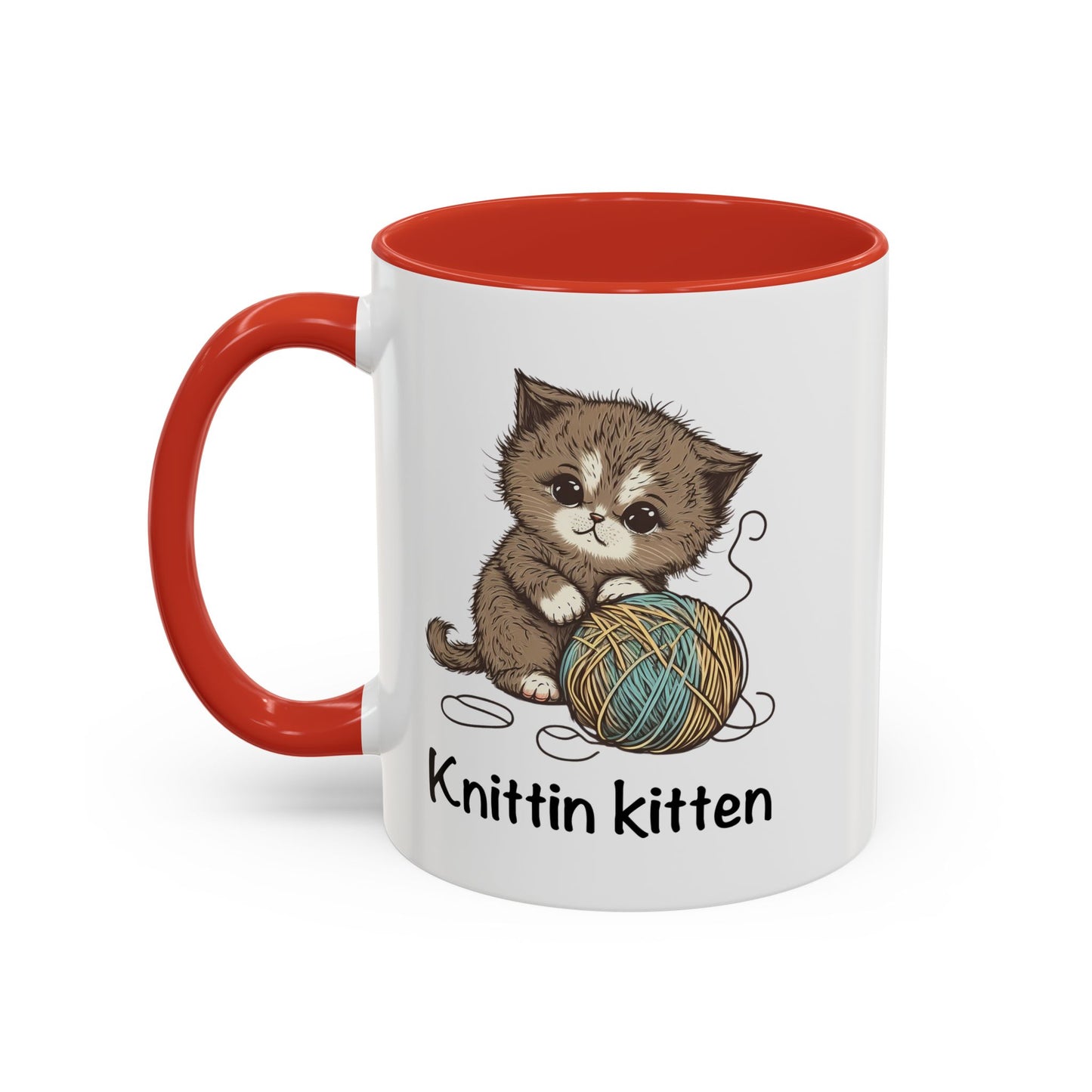 Knittin Kitten Accent Coffee Mug