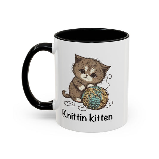 Knittin Kitten Accent Coffee Mug