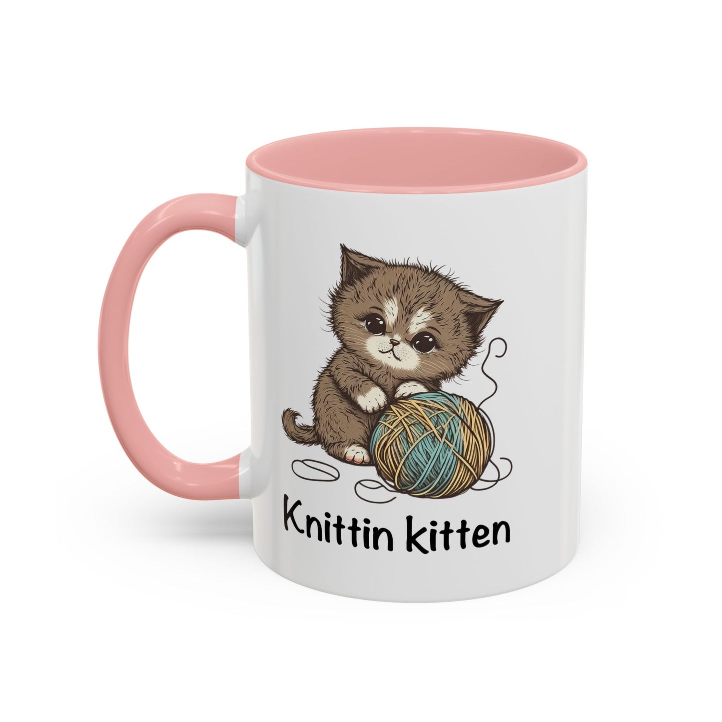 Knittin Kitten Accent Coffee Mug