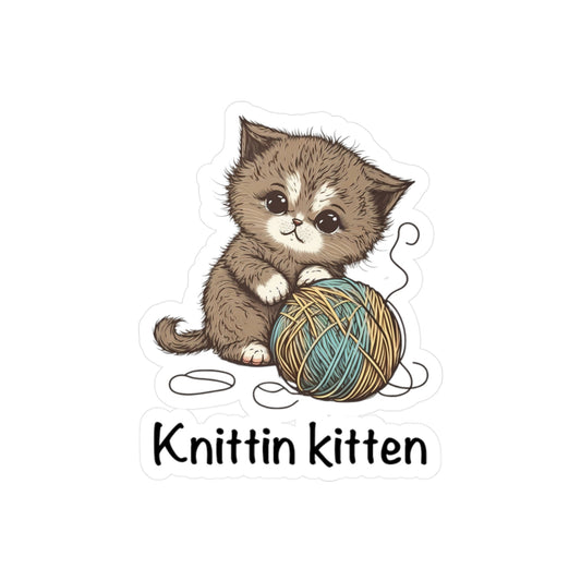 Knittin Kitten Vinyl Sticker