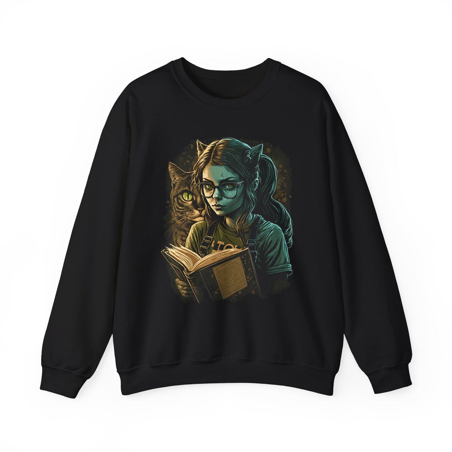 Books and Cats Unisex Heavy Blend™ Crewneck Sweatshirt