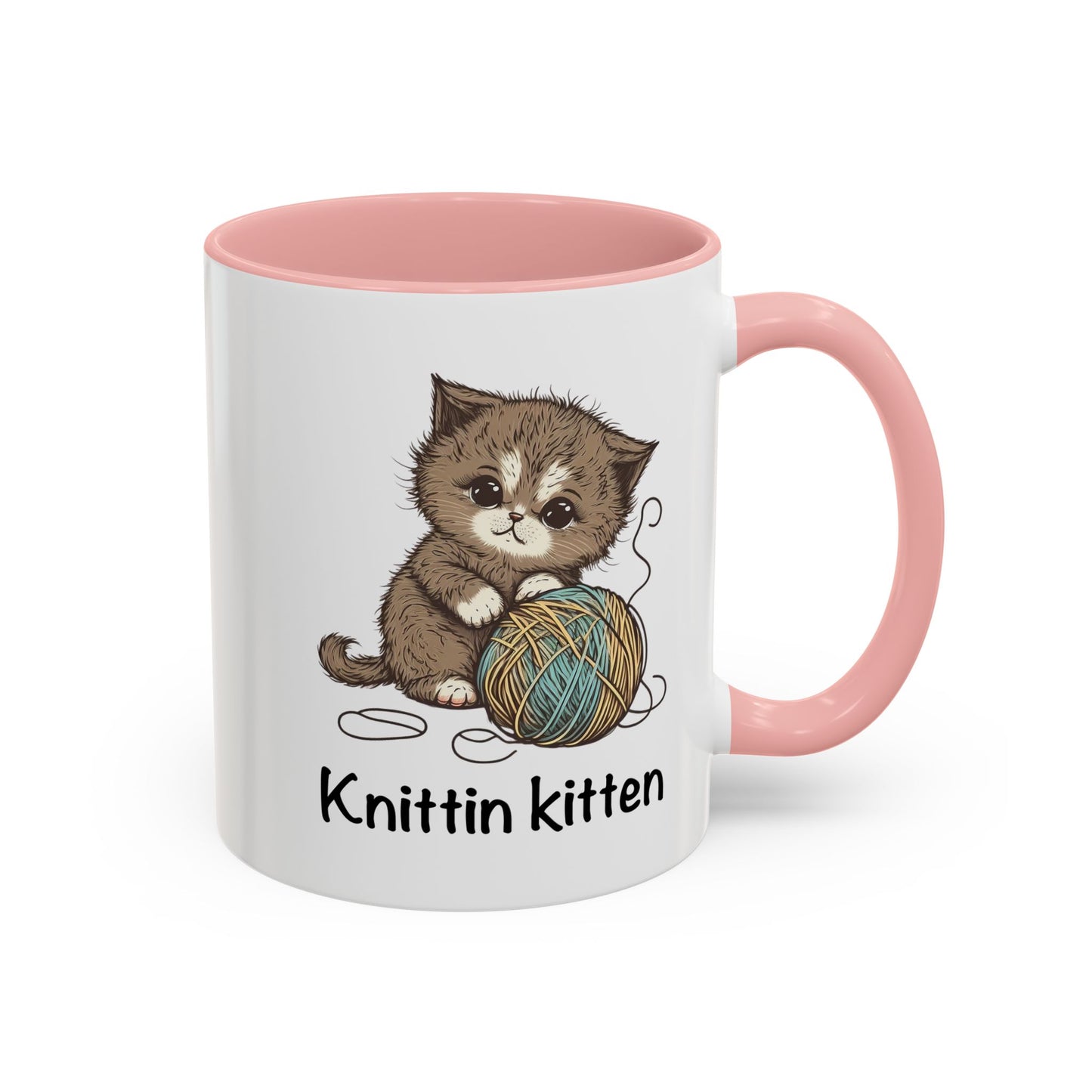 Knittin Kitten Accent Coffee Mug