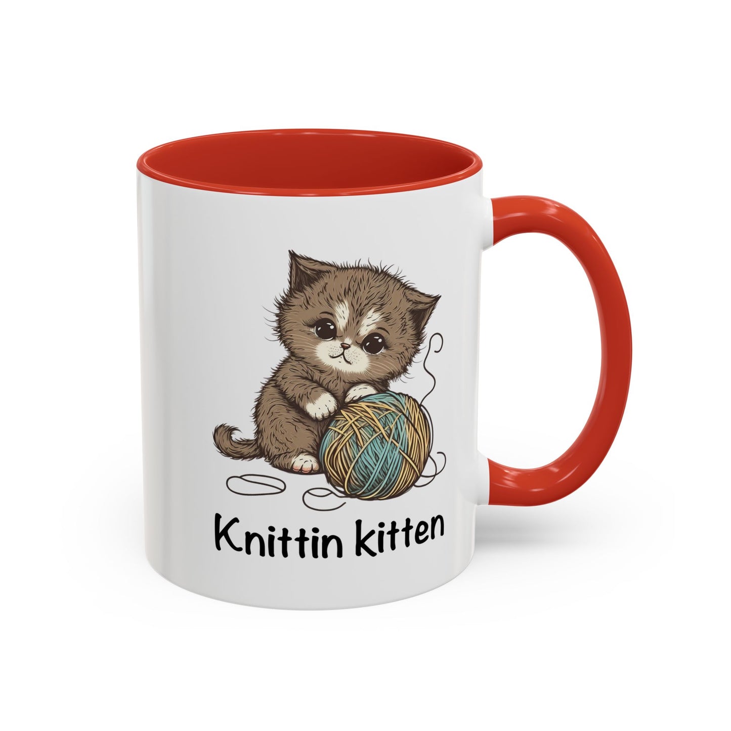 Knittin Kitten Accent Coffee Mug